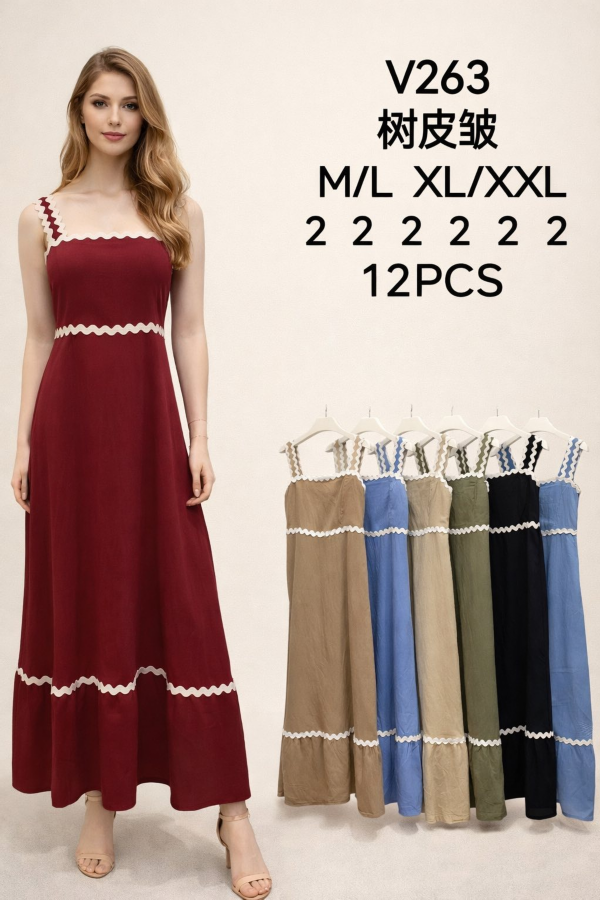 Sukienki damskie Roz M-2XL, Mix Kolor .Paczka 12 szt